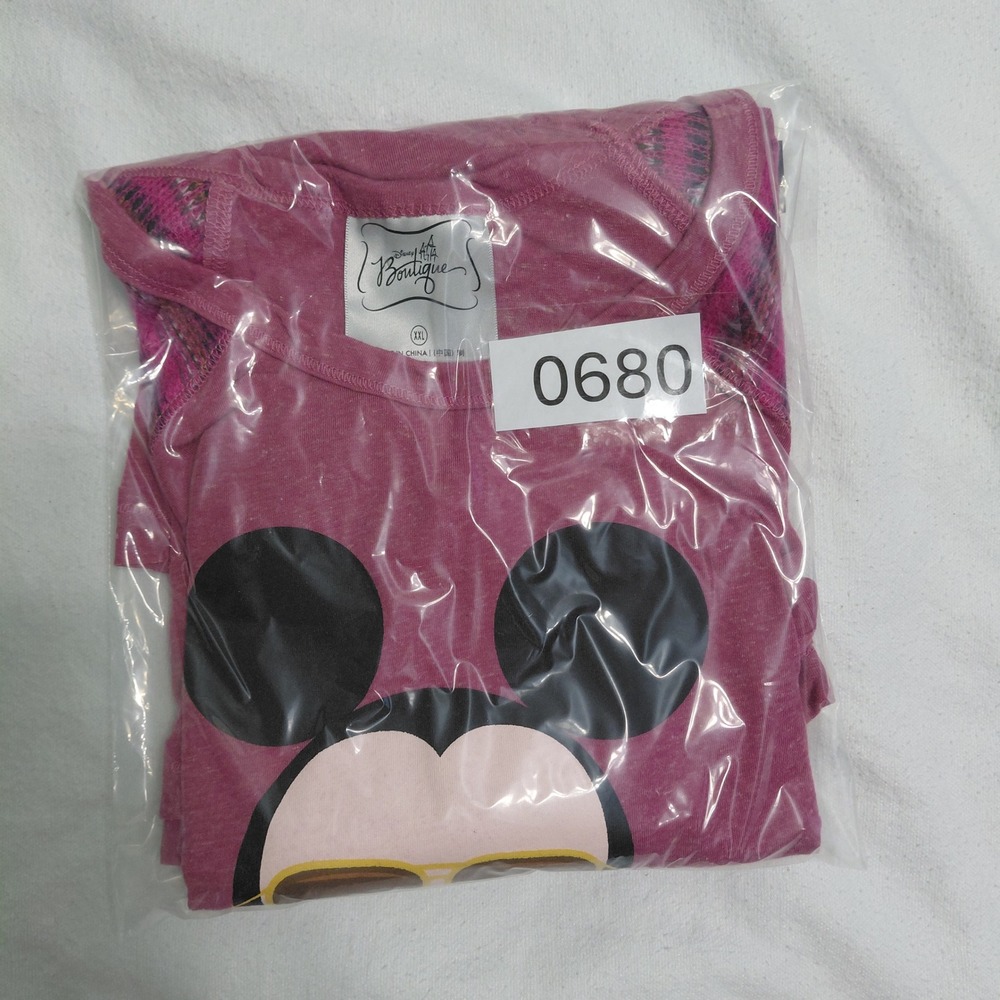 Disney Boutique Mickey Mouse Hipster Graphic Raglan Top Pink XXL - Picture 10 of 10
